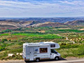 RV overlooking valley