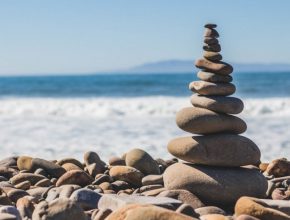 Balanced rocks at the beach