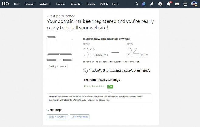 Domain Name Registered at WA